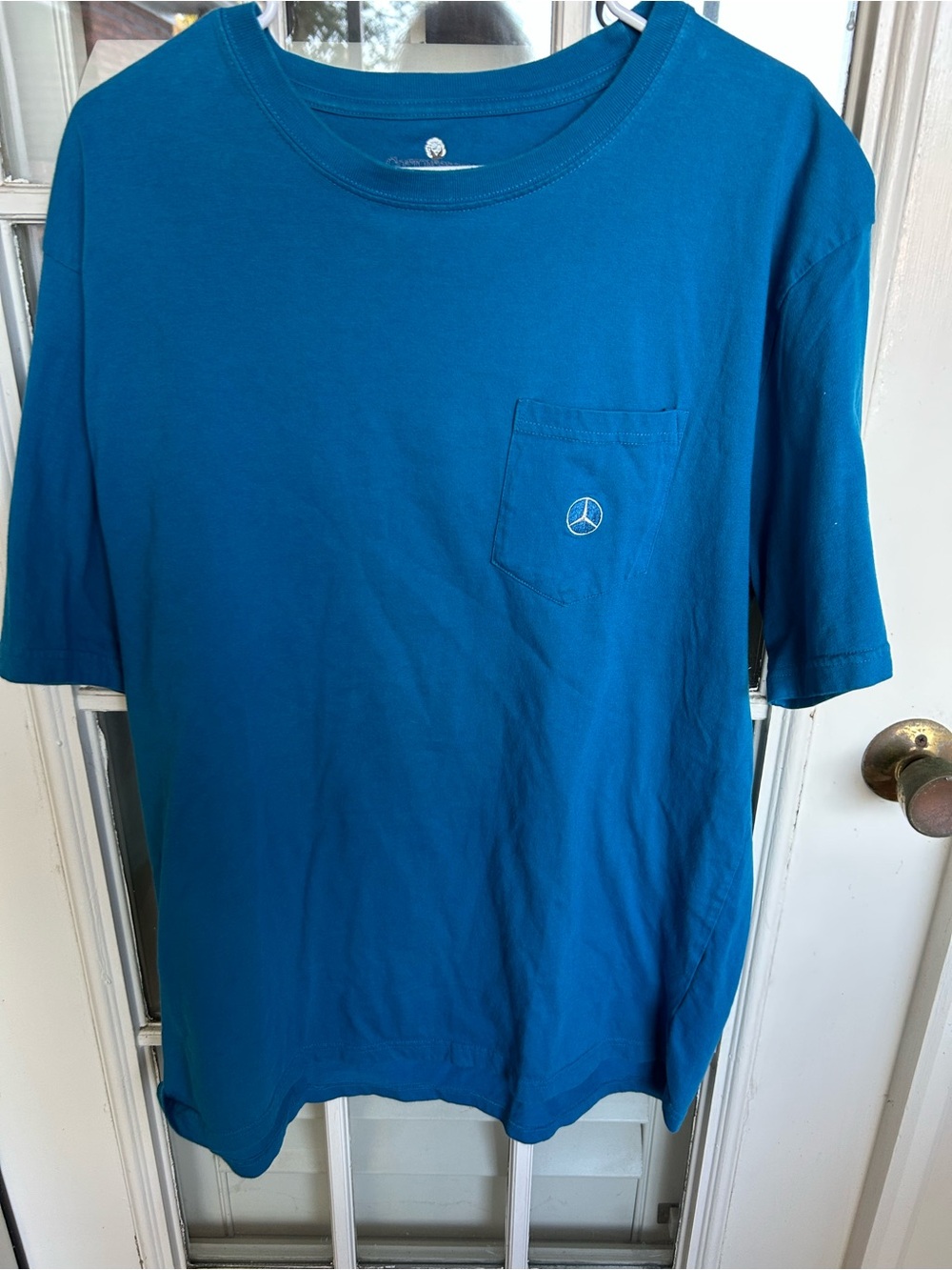 Mercedes-Benz Men's Pocket Tee in Teal Blue
